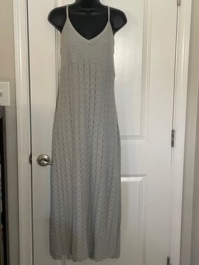 NWT Hollister Light Gray Knit Maxi Dress with Spaghetti Straps Sz XL